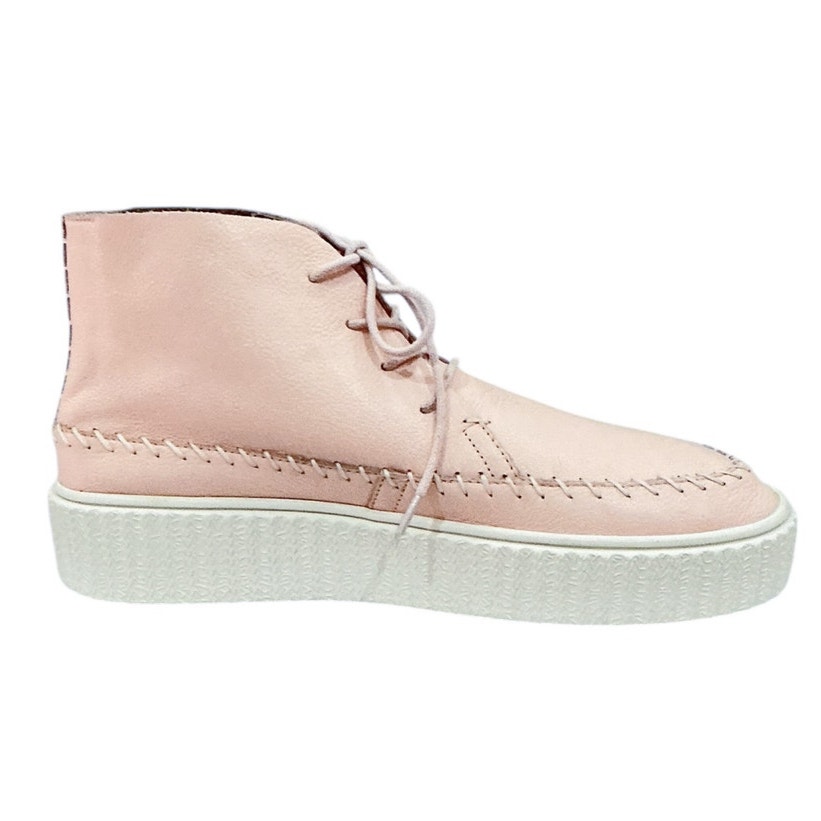 Charlotte Stone Darcey Leather Moccasin Sneakers Pink Size 10
